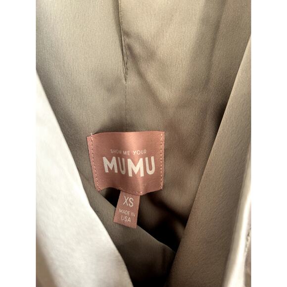 Show Me Your Mumu Say I Do Romper Moss Green Luxe Satin XS NWT - Picture 5 of 7